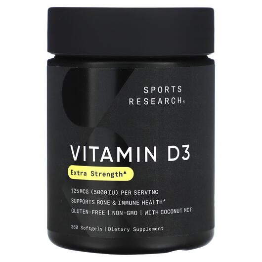 Основне фото товара Vitamin D3 with Coconut Oil, Вітамін D3 5000 МО, 360 капсул