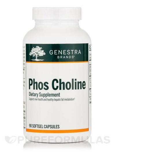 Основне фото товара Genestra, Phos Choline, Фосфатидилхолін, 90 капсул