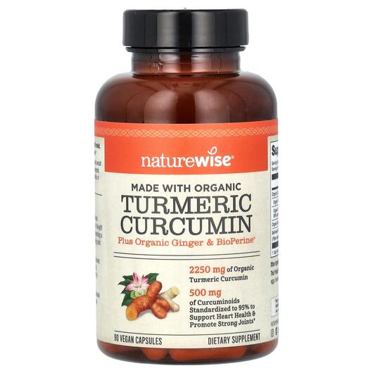 Основне фото товара Naturewise, Turmeric Curcumin, Екстракт кореня куркуми, 90 капсул