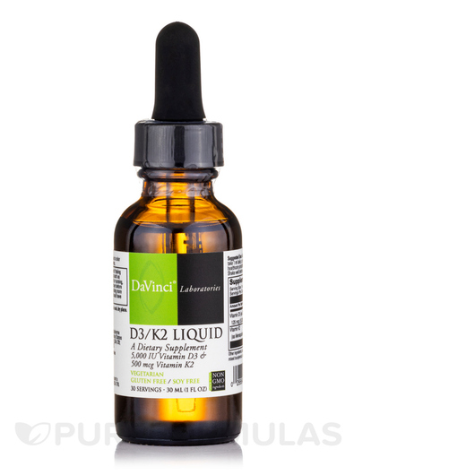 Основне фото товара DaVinci Laboratories, D3/K2 Liquid, Вітаміни D3 K2, 30 мл