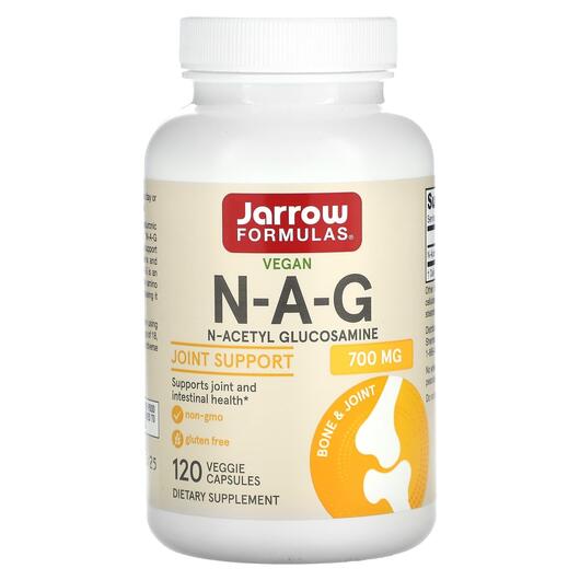 Основне фото товара N-A-G 700 mg, N-ацетилглюкозамін 700 мг, 120 капсул