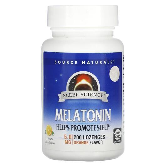Основне фото товара Source Naturals, Melatonin Orange 5 mg, Мелатонін, 200 таблеток