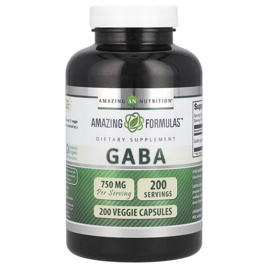Основне фото товара Amazing Nutrition, GABA 750 mg, ГАМК, 200 капсул