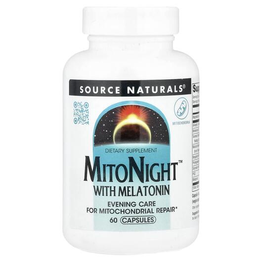Основне фото товара Source Naturals, MitoNight With Melatonin, Мелатонін, 60 капсул