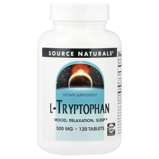 Основне фото товара L-Tryptophan 500 mg, L-Триптофан 500 мг, 120 таблеток