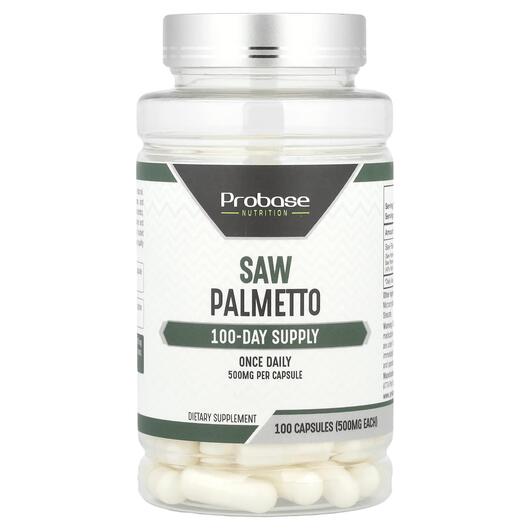 Основне фото товара Probase Nutrition, Saw Palmetto 500 mg, Со Пальметто, 100 капсул