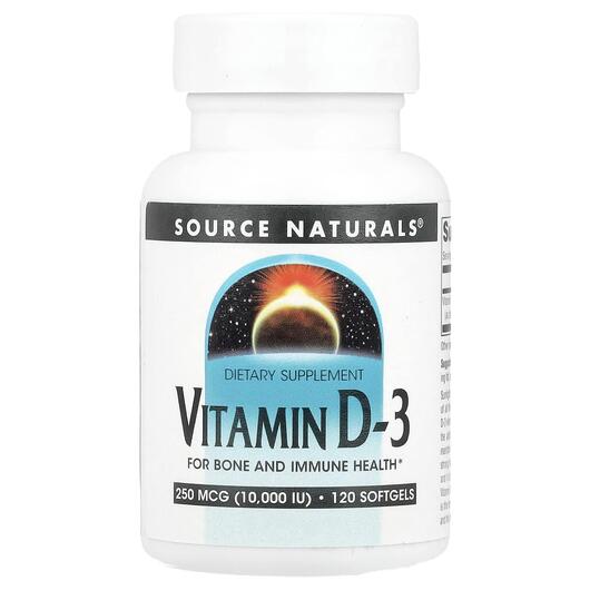 Основне фото товара Vitamin D-3 10000 IU 120, Вітамін D-3 10000 МО, 120 капсул