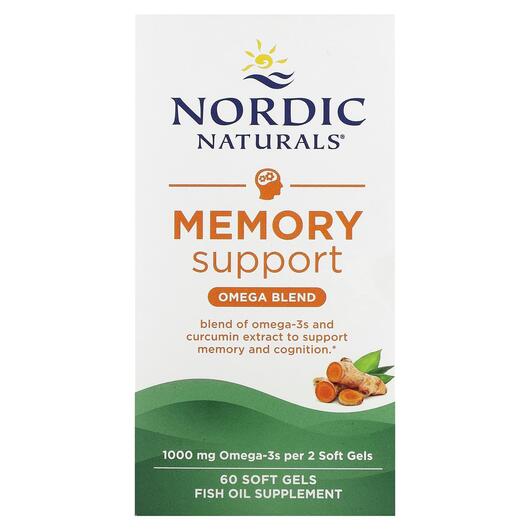 Основне фото товара Omega Memory with Curcumin 1000 mg, Куркумін, 60 капсул