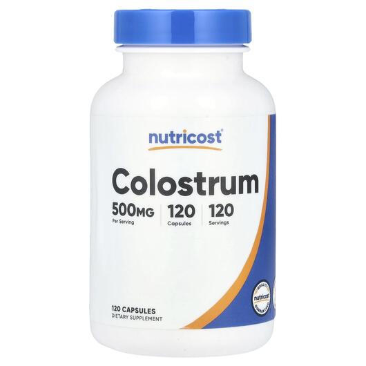 Основне фото товара Nutricost, Colostrum 500 mg, Колострум, 120 капсул