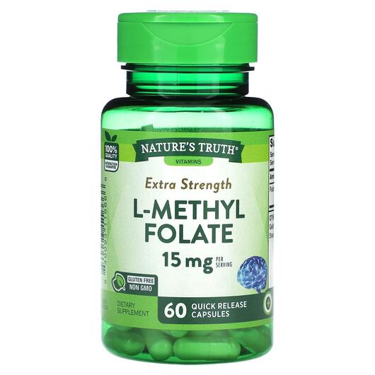 Основне фото товара Nature's Truth, L-Methyl Folate 15 mg, Метилфолат, 60 капсул