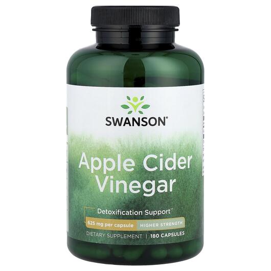 Основне фото товара Swanson, Apple Cider Vinegar, Яблучний оцет 625 мг, 180 капсул