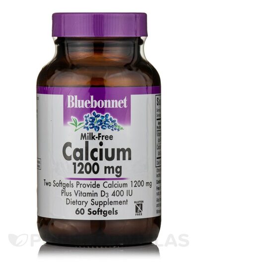 Основне фото товара Calcium 1200 mg Plus Vitamin D3 400 IU Milk-Free, Вітамін D, 60 к