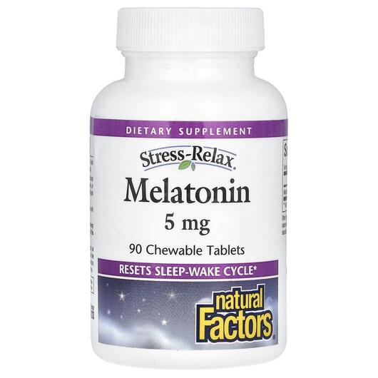 Основне фото товара Natural Factors, Melatonin 5 mg, Мелатонін, 90 таблеток