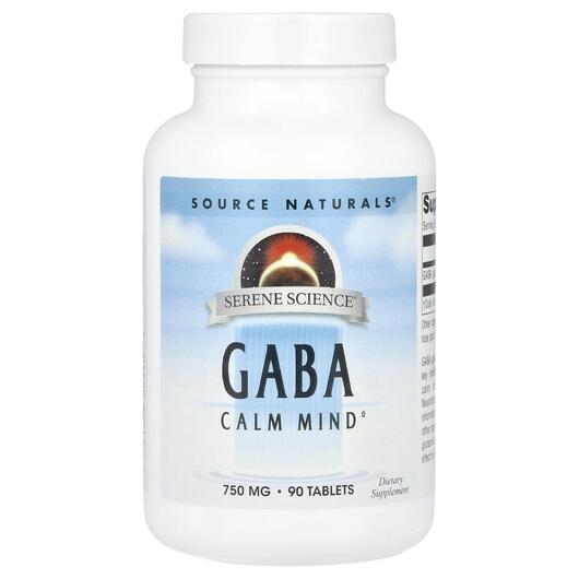 Основне фото товара Source Naturals, GABA 750 mg, ГАМК, 90 таблеток