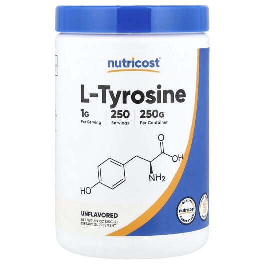 Основное фото товара Nutricost, L-Тирозин, L-Tyrosine Unflavored, 250 г