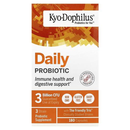 Основне фото товара Kyolic, Daily Probiotic, Пробіотики, 180 капсул