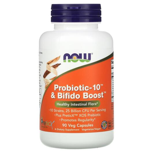 Основне фото товара NOW, Probiotic-10 & Bifido Boost, Пробиотики, 90 капсул