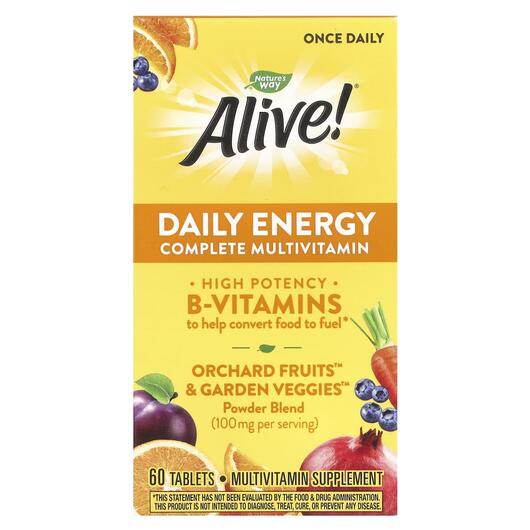 Основне фото товара Nature's Way, Alive! Daily Energy, Мультивітаміни, 60 таблет