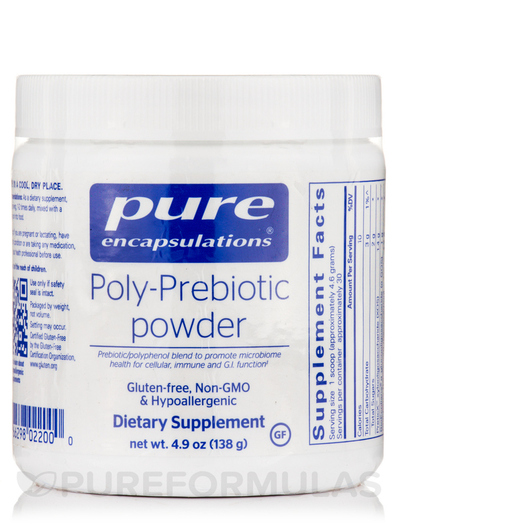 Основне фото товара Pure Encapsulations, Poly-Prebiotic Powder, Пребіотики, 138 г