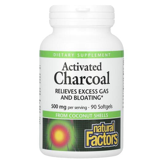 Основне фото товара Activated Charcoal 500 mg 90, Активоване вугілля, 90 капсул
