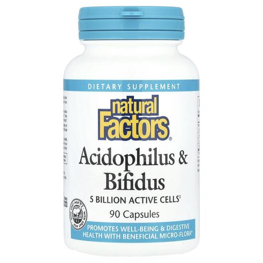 Основне фото товара Acidophilus & Bifidus 5 Billion, Лактобацилус Ацидофілус, 90 