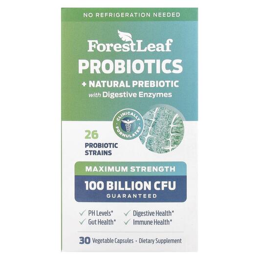 Основне фото товара Probiotics + Natural Prebiotic, Пробіотики, 30 капсул