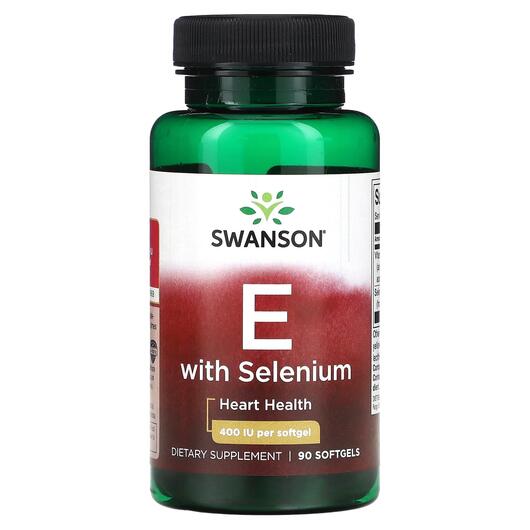 Основне фото товара Swanson, Vitamin E with Selenium 400 IU, Селен, 90 капсул