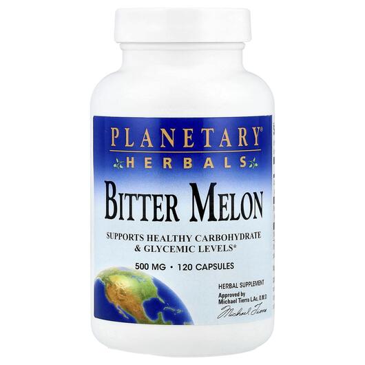 Основне фото товара Planetary Herbals, Bitter Melon 1000 mg, Гірка диня, 120 капсул