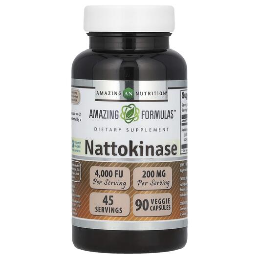 Основне фото товара Amazing Nutrition, Nattokinase 100 mg, Наттокіназа, 90 капсул
