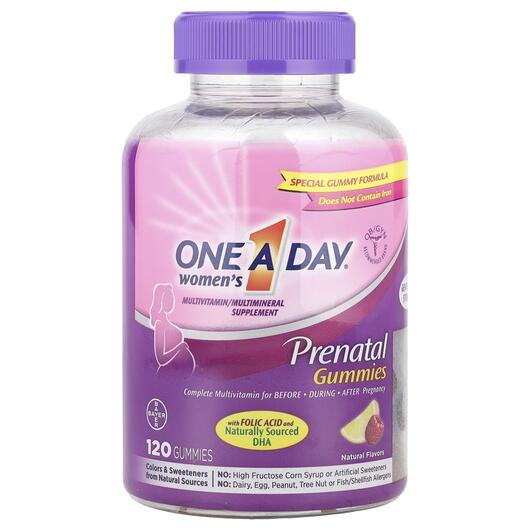 Основне фото товара One-A-Day, Prenatal Gummies, Вітаміни для вагітних, 120 таблеток