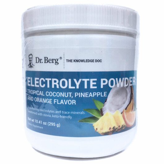 Основне фото товара Dr. Berg, Electrolyte Powder Tropical Coconut, Електроліти, 295 г