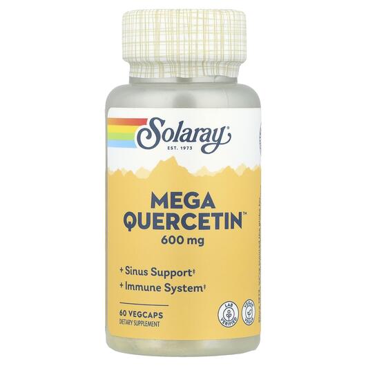 Основне фото товара Solaray, Mega Quercetin, Мега Кверцетин 600 мг, 60 капсул