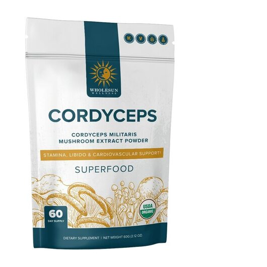 Основне фото товара WholeSun Wellness, Cordyceps, Гриби Кордицепс, 60 г