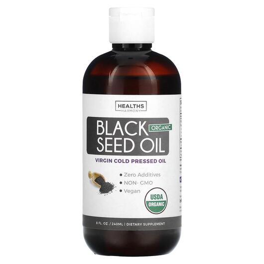 Основне фото товара Organic Black Seed Oil 4.6 g, Чорний кмин, 240 мл