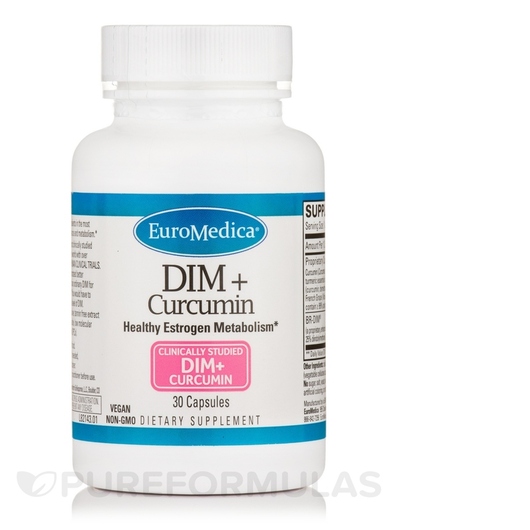 Основне фото товара EuroMedica, DIM + Curcumin, Дііндолілметан, 30 капсул