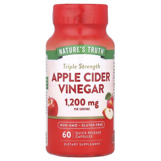 Основне фото товара Apple Cider Vinegar 600 mg, Яблучний оцет, 60 капсул