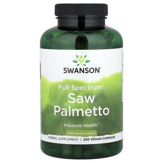 Основне фото товара Swanson, Saw Palmetto 540 mg, Екстракт Пальметто, 250 капсул