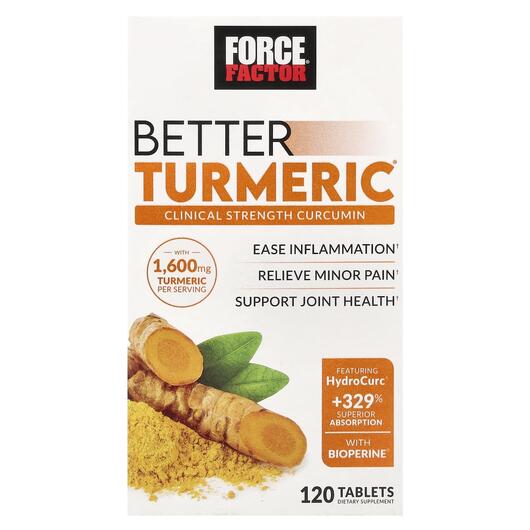 Основне фото товара Force Factor, Better Turmeric, Коріння куркуми, 120 капсул