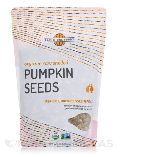Основне фото товара Organic Raw Shelled Pumpkin Seeds, Гарбузова олія, 453 г