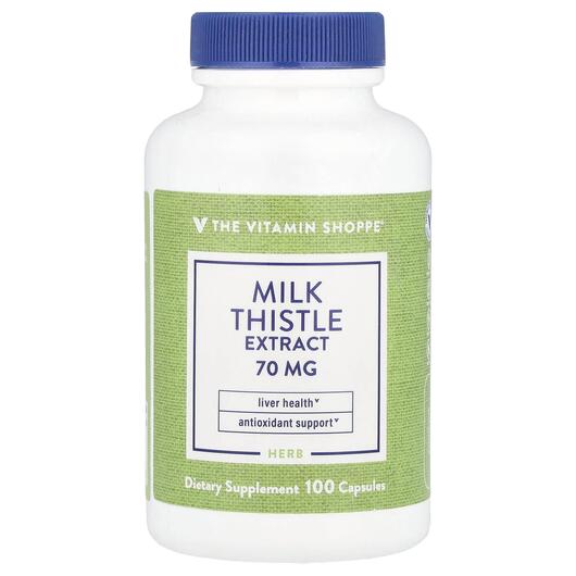 Основне фото товара Milk Thistle Extract 70 mg, Розторопша, 100 капсул