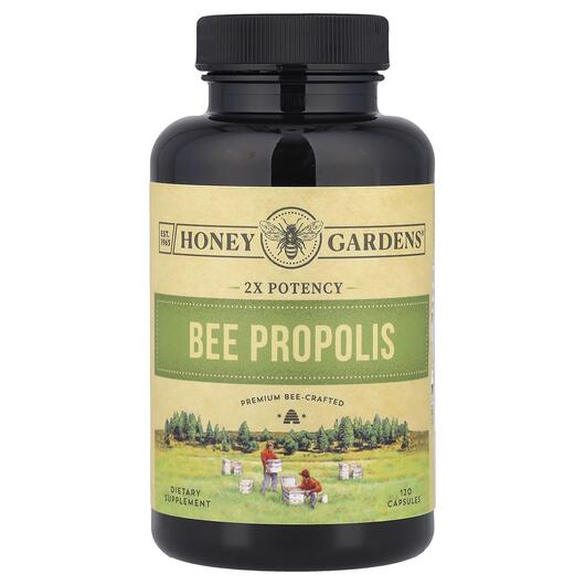 Основне фото товара Honey Gardens, Bee Propolis 2X Potency, Прополіс, 120 капсул