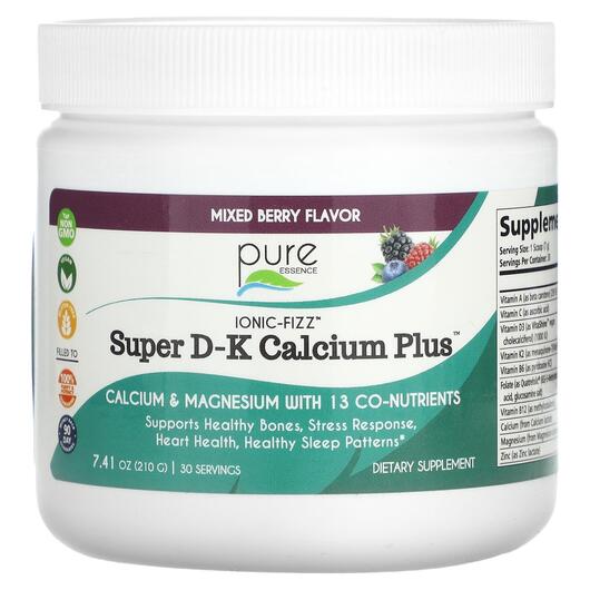 Основне фото товара Ionic-Fizz Super D-K Calcium Plus Mixed Berry, Кальцій, 210 г