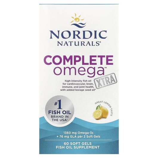Основне фото товара Nordic Naturals, Complete Omega Xtra, Омега 3, 60 капсул