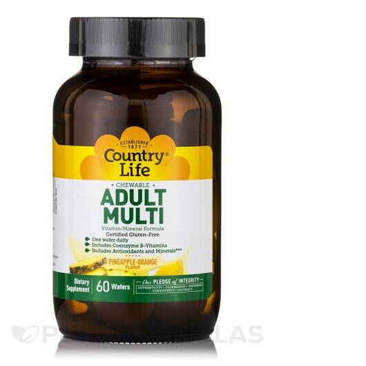 Основне фото товара Chewable Adult Multi Pineapple Orange Flavor, Мультивітаміни, 60 