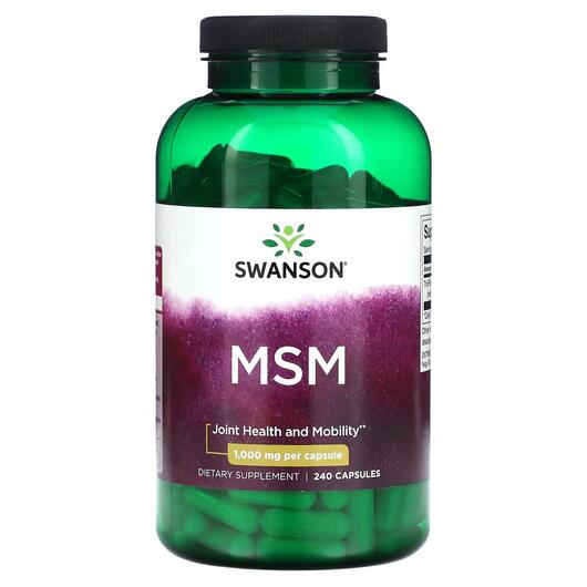 Основне фото товара Swanson, MSM 1000 mg, Метилсульфонілметан МСМ, 240 капсул