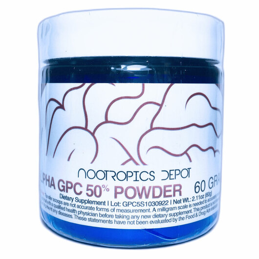 Основне фото товара Alpha GPC 50% Powder, Альфа-гліцерилфосфорілхолін, 60 г