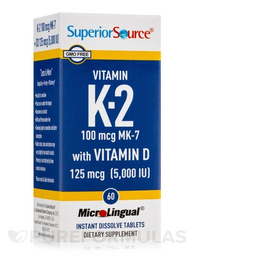 Основне фото товара Vitamin K2 100 mcg Mk7 with Vitamin, Вітамін D, 60 MicroLingual&r