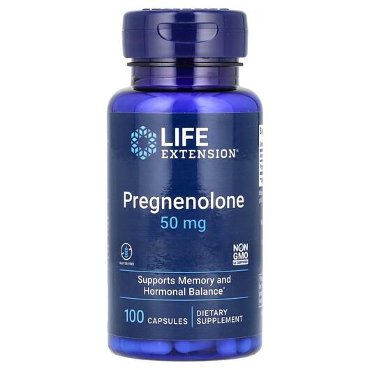 Основне фото товара Life Extension, Pregnenolone 50 mg, Прегненолон 50 мг, 100 капсул