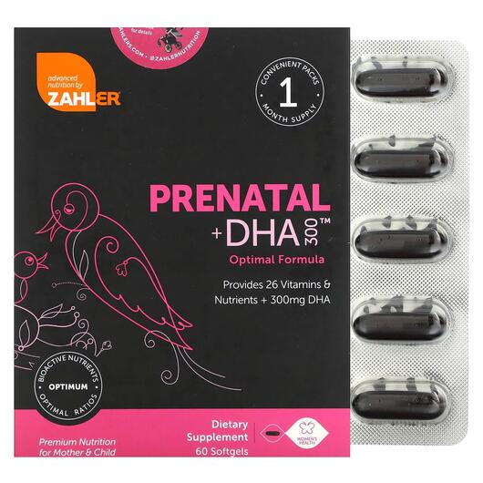 Основне фото товара Zahler, Prenatal + DHA 300, Вітаміни для вагітних, 60 капсул