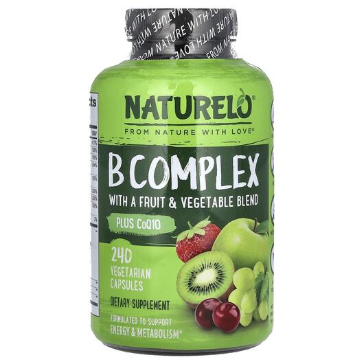 Основне фото товара Naturelo, B Complex Plus CoQ10, B-комплекс, 240 капсул